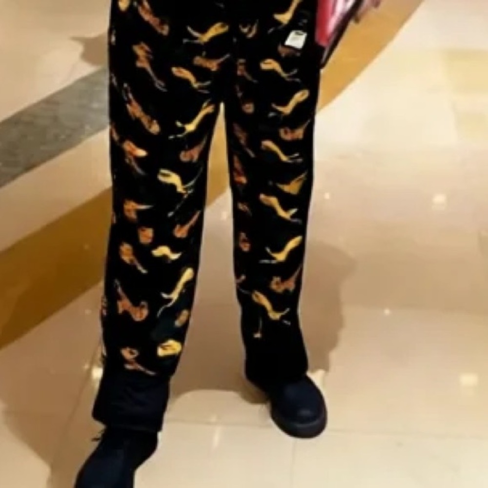 Ed Hardy Black and Gold Tiger Jogger Pants